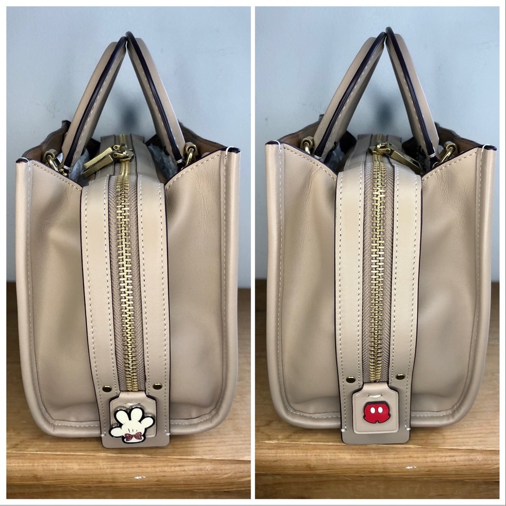 Disney X Coach Rogue 25 In Signature Canvas With Patches Sand Taupe - Picture 5 of 12